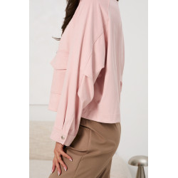 Zamszowa kurtka oversize z kieszeniami