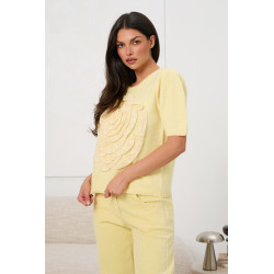 Sweter z aplikacją 3D w kształcie róży | Hurt odzieży włoskiej