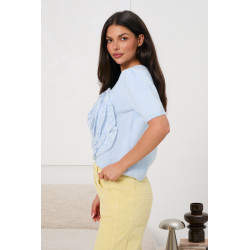 Sweter z aplikacją 3D w kształcie róży | Hurt odzieży włoskiej