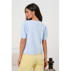 Sweter z aplikacją 3D w kształcie róży | Hurt odzieży włoskiej