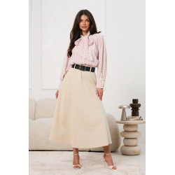 Zamszowa spódnica midi z paskiem | Hurtownia odzieży damskiej italiamoda.pl