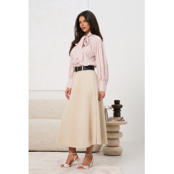 Zamszowa spódnica midi z paskiem | Hurtownia odzieży damskiej italiamoda.pl