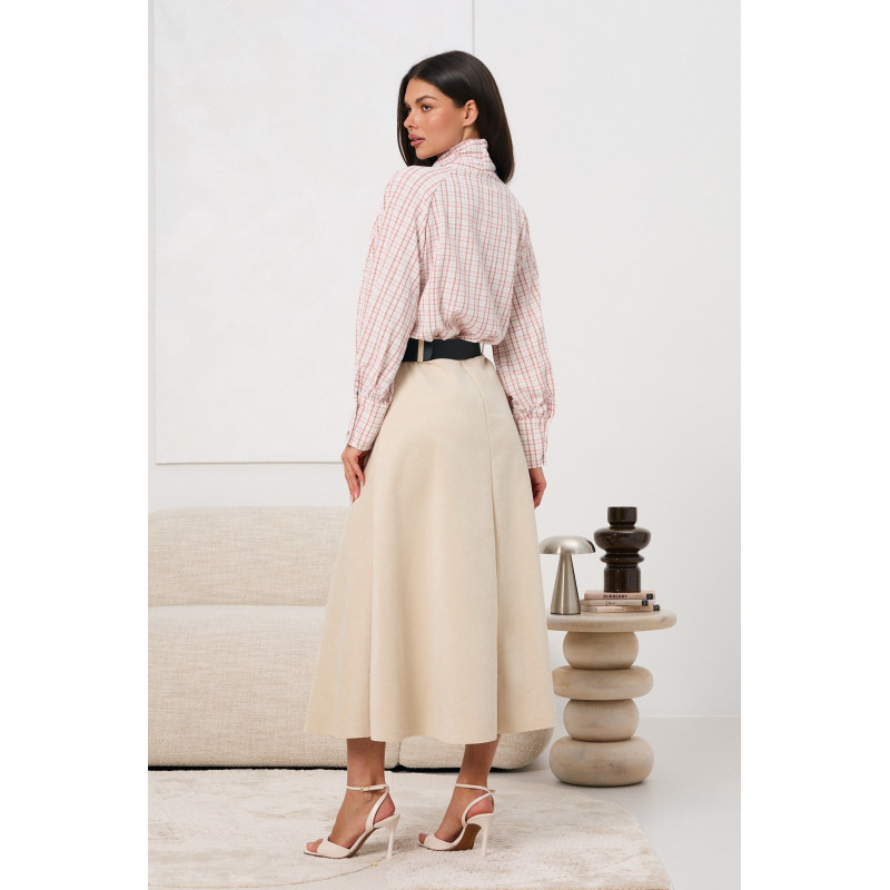 Zamszowa spódnica midi z paskiem | Hurtownia odzieży damskiej italiamoda.pl