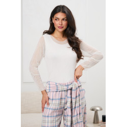 Transparentna bluzka z długim rękawem | Tania hurtownia odzieży damskiej