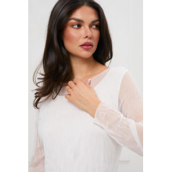 Transparentna bluzka z długim rękawem | Tania hurtownia odzieży damskiej