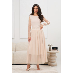 Komplet z tiulową spódnicą midi i bluzką z lampasami | Odzież damska hurt