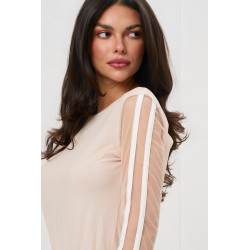 Komplet z tiulową spódnicą midi i bluzką z lampasami | Odzież damska hurt