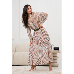 Plisowana spódnica midi w geometryczny wzór | Hurtownia odzieży damskiej online z szybką dostawą
