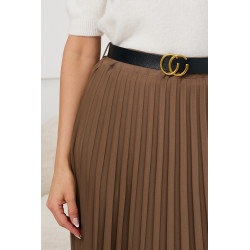 Plisowana spódnica z paskiem | Hurt odzieży damskiej dla sklepów internetowych
