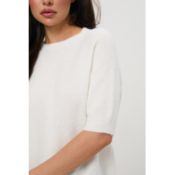 Dzianinowy sweter basic z krótkim rękawem