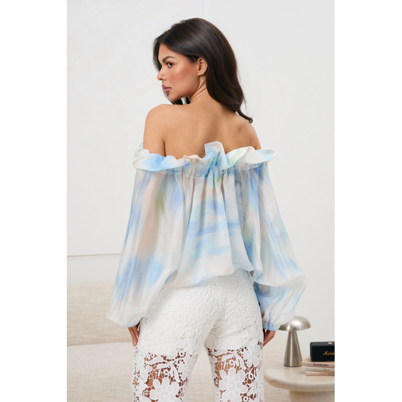 Bluzka hiszpanka z wiązaniem przy dekolcie