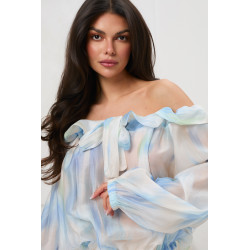 Bluzka hiszpanka z wiązaniem przy dekolcie