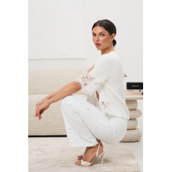 Bluzka z koronkowym wykończeniem i krótkim rękawem | Hurt odzieży włoskiej