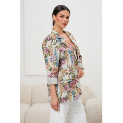 Marynarka oversize w kwiatowy wzór