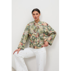 Kurtka żakardowa w kwiatowy wzór