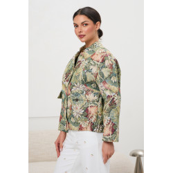 Kurtka żakardowa w kwiatowy wzór