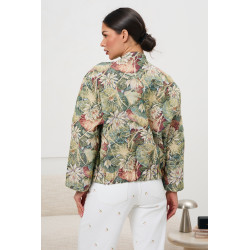 Kurtka żakardowa w kwiatowy wzór