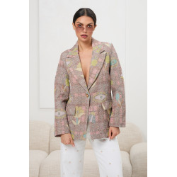 Wzorzysta marynarka z dekoracyjnym wzorem