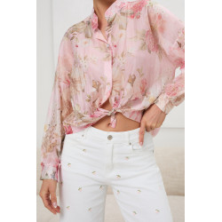 Koszula w kwiaty ze stójką | Hurtownia odzieży damskiej na sztuki