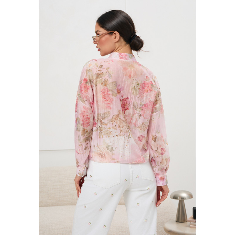 Koszula w kwiaty ze stójką | Hurtownia odzieży damskiej na sztuki