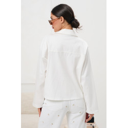 Koszula oversize z kieszeniami i złotymi guzikami | Hurtownia online odzieży z Włoch