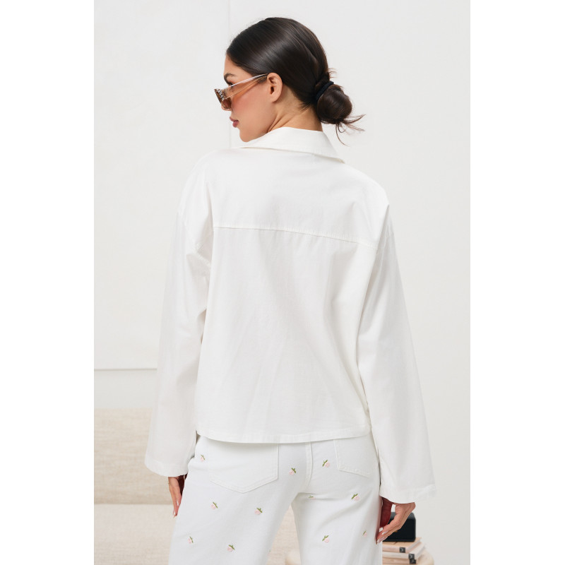 Koszula oversize z kieszeniami i złotymi guzikami | Hurtownia online odzieży z Włoch