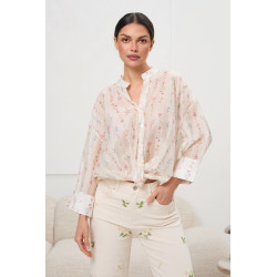 Zwiewna koszula w pastelowe kwiaty | Hurt odzieży damskiej online