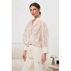 Zwiewna koszula w pastelowe kwiaty | Hurt odzieży damskiej online
