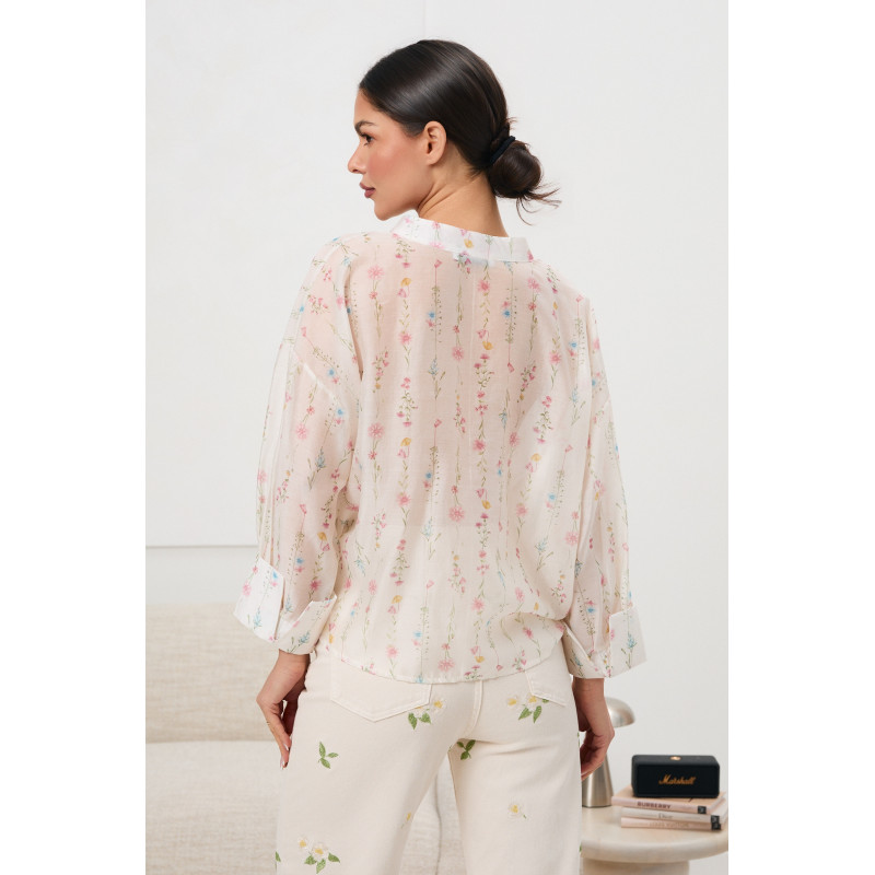 Zwiewna koszula w pastelowe kwiaty | Hurt odzieży damskiej online