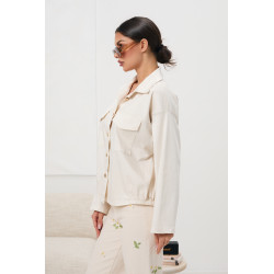 Koszula oversize z kieszeniami i złotymi guzikami | Hurtownia online odzieży z Włoch