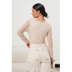 Transparentna bluzka z długim rękawem | Tania hurtownia odzieży damskiej