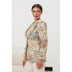 Taliowana marynarka w kwiatowy wzór | Hurtownia odzieży z Włoch