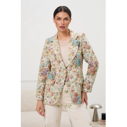 Taliowana marynarka w kwiatowy wzór | Hurtownia odzieży z Włoch