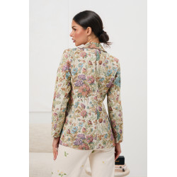 Taliowana marynarka w kwiatowy wzór | Hurtownia odzieży z Włoch