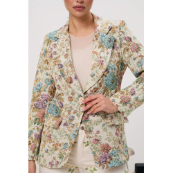 Taliowana marynarka w kwiatowy wzór | Hurtownia odzieży z Włoch