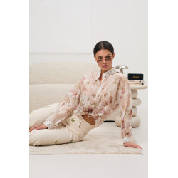 Lekka koszula w kwiatowy print | Internetowa hurtownia odzieży damskiej