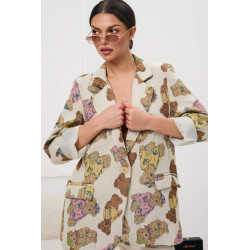 Marynarka żakardowa z motywem misiów | Modna odzież damska w sprzedaży hurtowej
