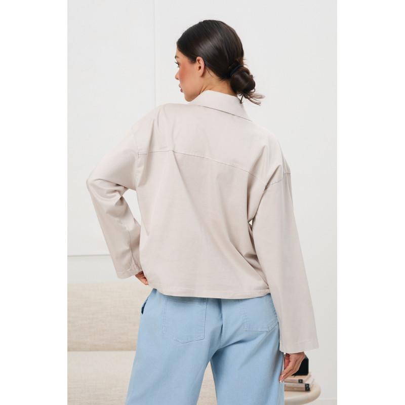 Koszula oversize z kieszeniami i złotymi guzikami | Hurtownia online odzieży z Włoch
