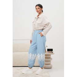 Spodnie jogger z koronkową aplikacją | Hurtownia włoskiej odzieży damskiej