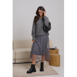 SWETROWA SUKIENKA Z TIULOWYM DOŁEM