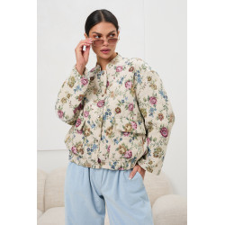 Krótka kurtka w kwiaty | Hurtownia odzieży damskiej online