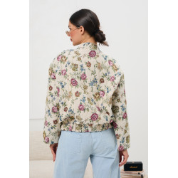 Krótka kurtka w kwiaty | Hurtownia odzieży damskiej online