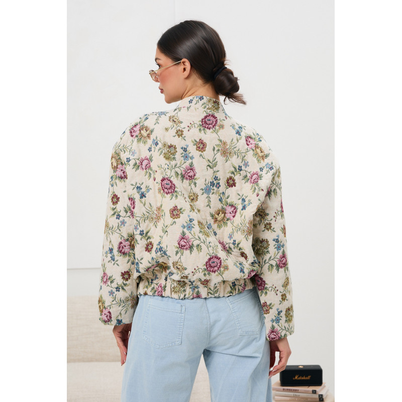 Krótka kurtka w kwiaty | Hurtownia odzieży damskiej online