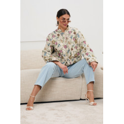Krótka kurtka w kwiaty | Hurtownia odzieży damskiej online