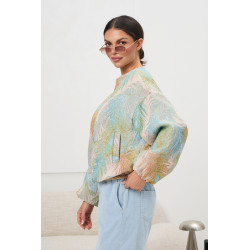 Pastelowa kurtka bomber na zamek | Hurtownia damska online