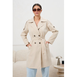 Dwurzędowy trencz z paskiem | Hurtownia odzieży włoskiej