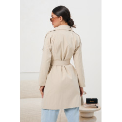 Dwurzędowy trencz z paskiem | Hurtownia odzieży włoskiej