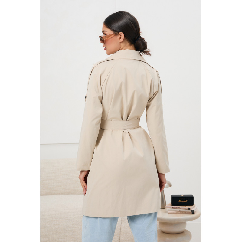 Dwurzędowy trencz z paskiem | Hurtownia odzieży włoskiej