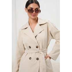 Dwurzędowy trencz z paskiem | Hurtownia odzieży włoskiej