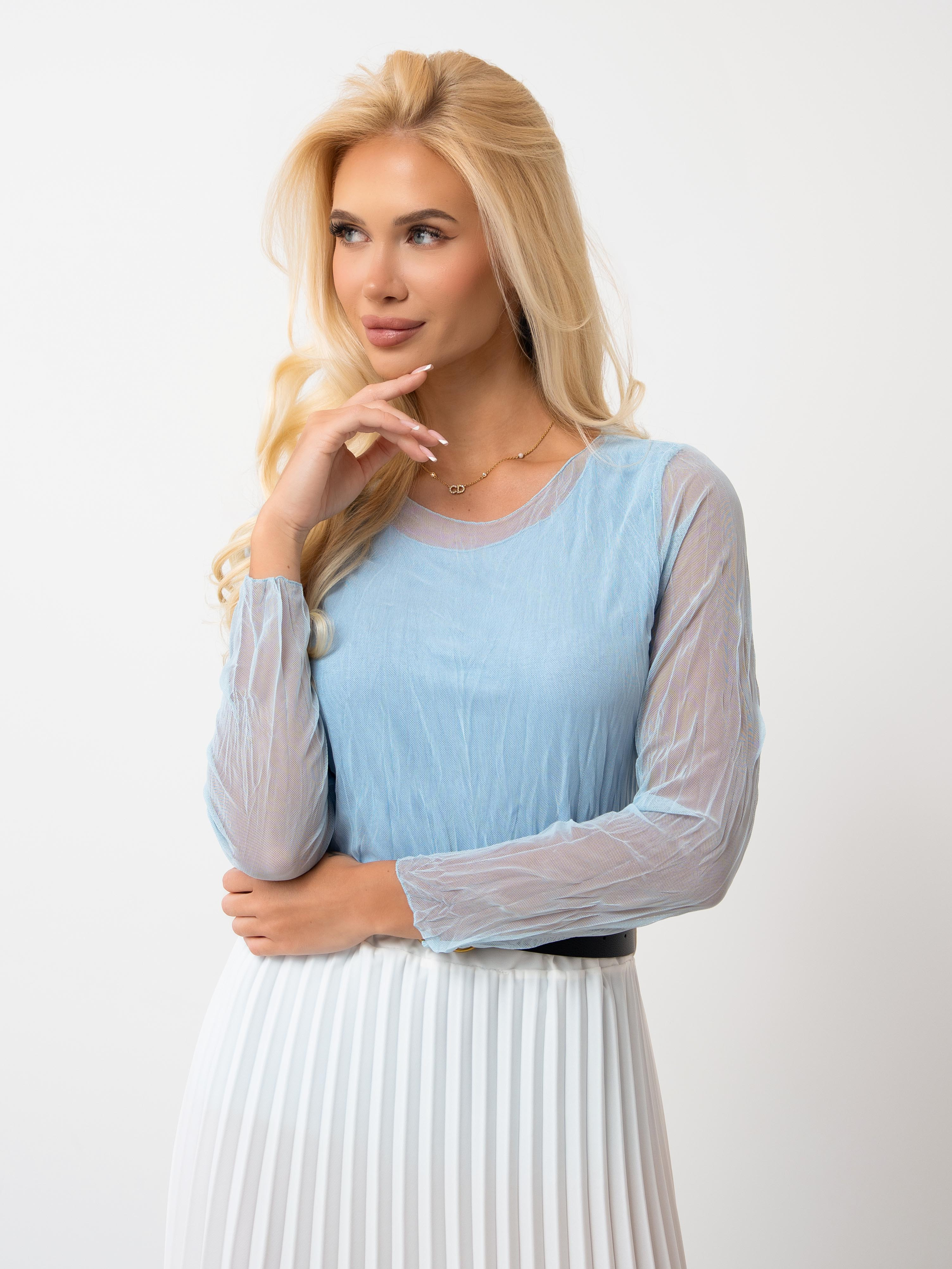 Transparentna bluzka z długim rękawem | Tania hurtownia odzieży damskiej